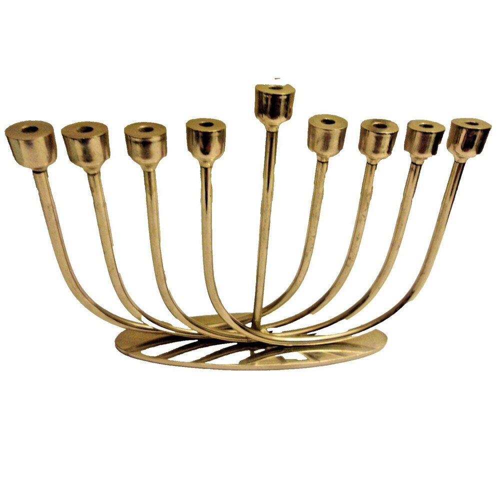 Rachel Pottery Barn Menorah Silver Metal Art Deco Style Hanukkah Chanukah